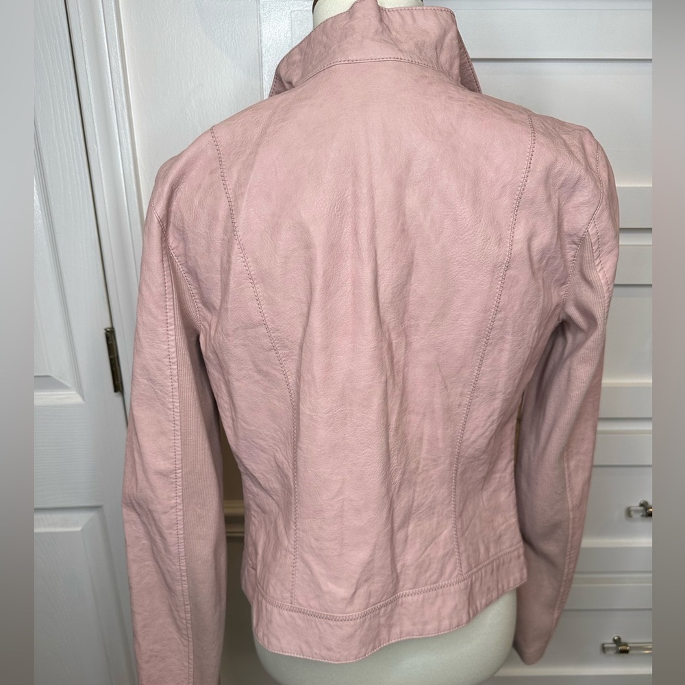 Anthropologie faux leather jacket in adorable dusty rose - Picture 10 of 14